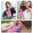 thumbnail image 5 of ELEHOLD Heavy Duty Rugged Case for iPhone 15 Pro Max Foldable Ring Holder Kickstand Case, Hybrid Tri-Layers Military Grade Shockproof Protection Cover for iPhone 15 Pro Max,Pink, 5 of 5