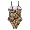 thumbnail image 5 of enyan Toddler Swimsuit Girls One Piece Swimsuits Sleeveless Ruffle Bathing Suit Cute Kids UPF 50+ Rashguard Swimwear,Brown,13-14 Years, 5 of 7
