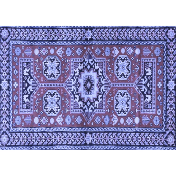 Ahgly Company Indoor Rectangle Persian Blue Traditional Area Rugs, 5' x 8'