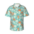 thumbnail image 1 of Balery Cute Sloth on Floral Tree Camisas hawaianas de manga corta para hombre, camisas playeras de corte holgado, camisas de vacaciones con botones,X-Large, 1 of 7