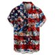 thumbnail image 3 of Camisetas con estampado de bandera del Día de la Independencia para hombre, camisetas con botones personalizadas con impresión digital 3D, camisetas de playa de manga corta de gran tamaño, 3 of 5