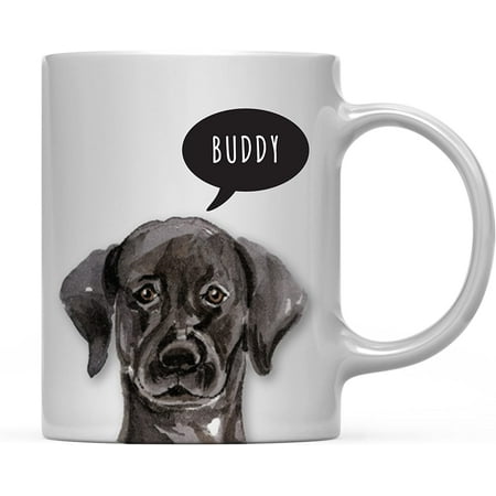 

Andaz Press Personalized 11oz. Dog Coffee Mug Gift Black Lab Labrador Up Close 1-Pack Name Pet Animal Lover Birthday Christmas Gift for Her Family