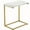 Marble Patterns, variant on C-Shaped Side Table with Adjustable Metal Frame - Wooden Marble Pattern Top in Gray/Fire Cloud - Space-Saving Accent Table for Living Room & Outdoor - Easy to Clean & Assemble