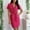 Hot Pink, variant on ZZwxWA Women's Sexy Puff Short Sleeve Blazer Dresses Notched Lapel Double Breasted Casual Belted Work Office Mini Dress
