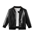 thumbnail image 3 of oqasdz Kids Baby Boys Pu Leather Jackets Stand Collar Windbreaker Outerwear Coat for Toddler Fall Fashion Clothes Casual Outdoor, 3 of 7