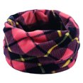 thumbnail image 1 of Bufanda de punto de doble capa de un solo anillo para hombre y mujer con cuello de felpa corto y cálido estampado de otoño e invierno, 1 of 5
