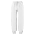thumbnail image 4 of PMVFHDE Girls Casual Jogger Pants Elastic Waistband Ankle Soft Comfortable Kids Trousers For Daily Play Outdoor Activities Suitable Spring Autumn White,11-12 Years, 4 of 7
