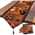 thumbnail image 1 of 1pc Letter Tassel Runner Tablecloths, Halloween Table Runner, For Dining Room, Wedding, Birthday Date, Halloween Table Decorations, 33*183cm, 1 of 5