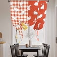 thumbnail image 3 of Japanese Rabbits Balloon Curtains for Bedroom/Front Door/Bathroom, Vintage Orange Red Plaid Farmhouse Tie Up Curtains 63 Inch Length Light Filtering Kitchen Curtains Shades for Windows 46"x63", 3 of 8