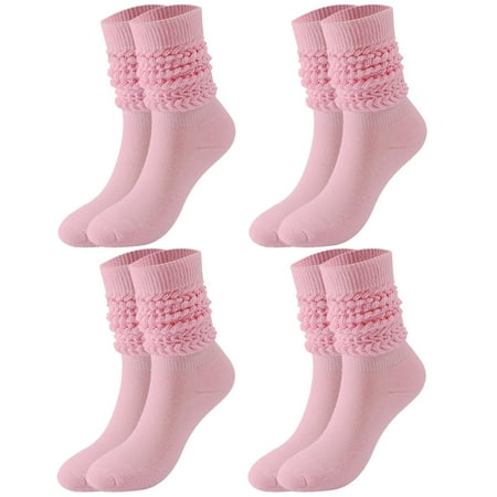 

4-Pairs Warm Winter Thick Knit Long Socks for Women Girls