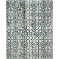 thumbnail image 2 of Safavieh Dip Dye Flower Distressed Wool Area Rug, Ivory/Navy, 8' x 10', 2 of 7