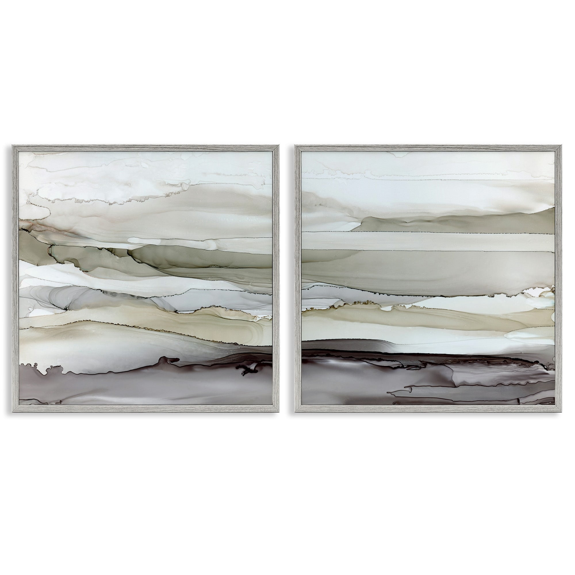 Stupell Industries Abstract Watercolor Wave Interpretation Grey Brown Fluid Movement, 12 x 12, Design by Carol Robinson