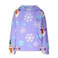 thumbnail image 6 of UACY Toddler Girls Christmas Hooded Sweatshirt, Snowman Graphic Long Sleeve Oversized Festive Pullover Top, Holiday Fashion Clothes for Girls (MR1, 5-6 Years), 6 of 6