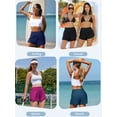 thumbnail image 3 of Asoul High Waisted Swim Shorts for Womens UPF 50+ Quick Dry Swim Trunks Tummy Control Swim Bottoms Built-in Boxer, 3 of 10