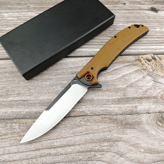 Folding EDC Pocket Knife, D2 Steel Blade, Textured G10 Handle for Daily Utility Tasks