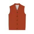 thumbnail image 5 of Men's Button Down Sweater Vest Lightweight Knitted V-Neck Sleeveless Cardigans Knitwear Ginger S, 5 of 7