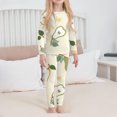 thumbnail image 2 of CPNG Girls Sleepwear Set Cute Fruit Print Crewneck Long Sleeve Top and Matching Pants Soft Comfy Loungewear 2 Piece Set, 2 of 4