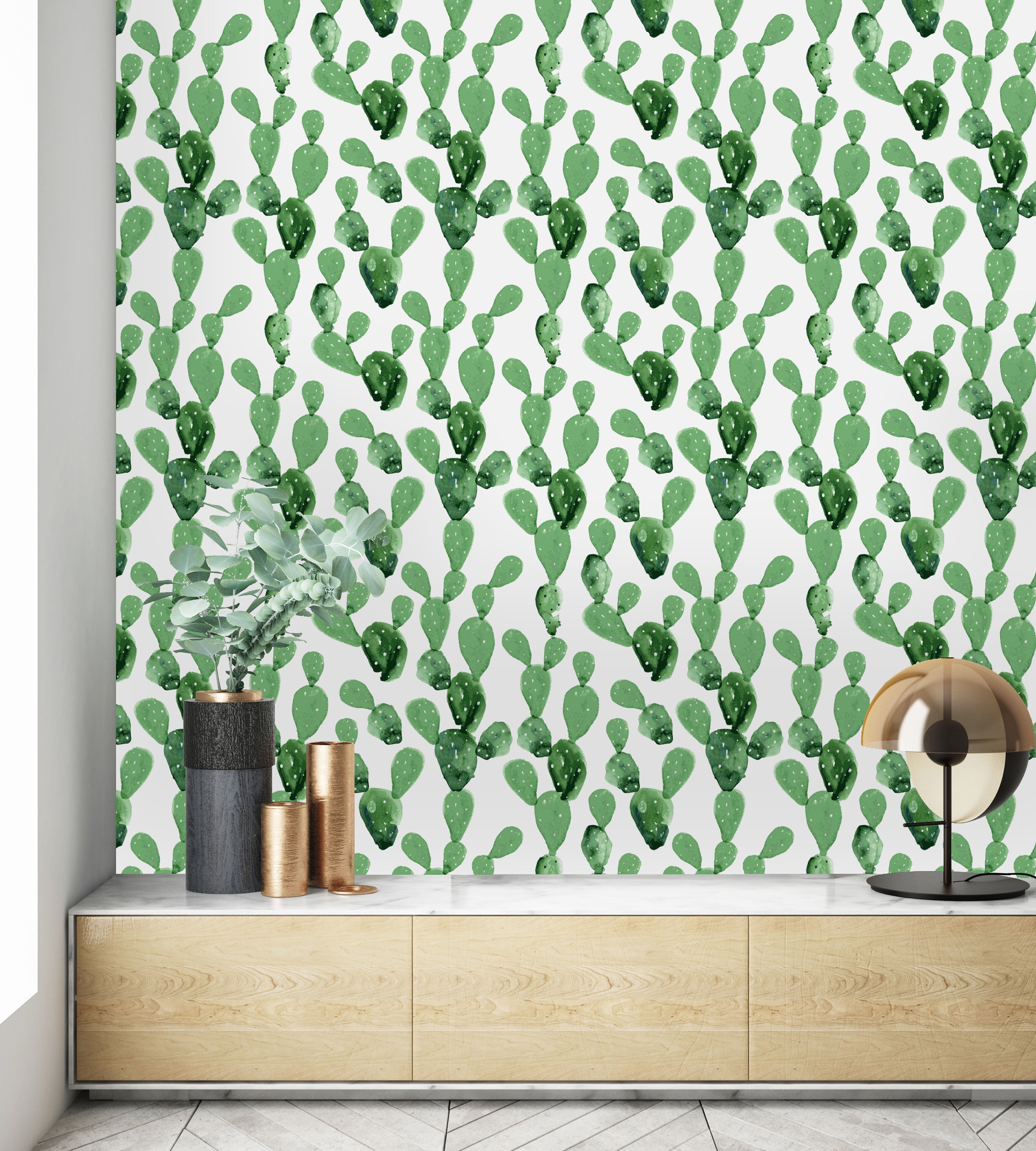 Cacti Pattern Peel and Stick Wallpaper