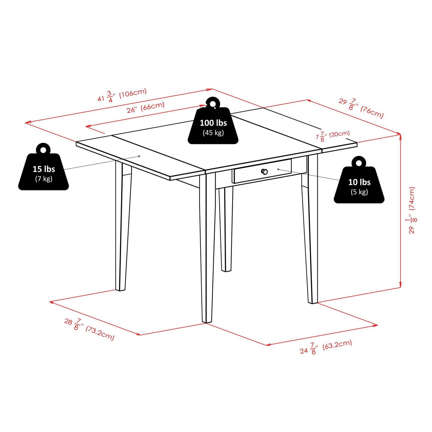 Hamilton 5PC table à manger & chaises