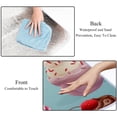 thumbnail image 4 of Ice Cream Canvas Picnic Mat Waterproof Foldable Portable Outdoor Beach Blanket Sandproof 60"x80" Blue and White Striped Pattern, 4 of 6