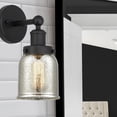 thumbnail image 2 of 616-1W-BK-G58 Innovations Lighting Bell - 1 Light Wall Sconce In Industrial Style-10 Inches Tall and 6.5 Inches Wide-Matte Black Finish-Mercury Glass, 2 of 3