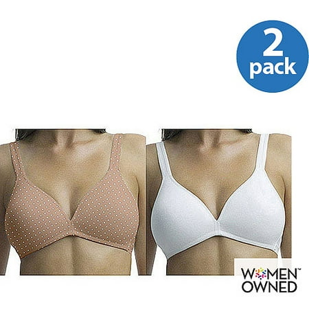 Fruit of the Loom - 2-Pack Stretch Cotton Wire-Free T-Shirt Bra, Style 95013