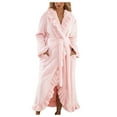 thumbnail image 1 of Ccpelsie Plush Robes for Women, Womens Robe Long Fleece Fuzzy Bathrobe Fall Winter Soft Warm Fluffy Bathrobes with Pockets(Pink,M), 1 of 9
