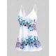 thumbnail image 2 of Tank Top de Dobladillo con Estampado de Mariposa con Curvo en Talla Extra Rosegal  Camisetas sin mangas de talla grande, 2 of 5