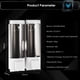 thumbnail image 3 of Dispensador de jabón de manos manual Montaje en pared Champú líquido doble Dispensador de gel de ducha Limpiador de manos Dispensador de loción de baño para baño Hotel 200mlx2 CHUANGDIAN  Dispensador de jabón, 3 of 7