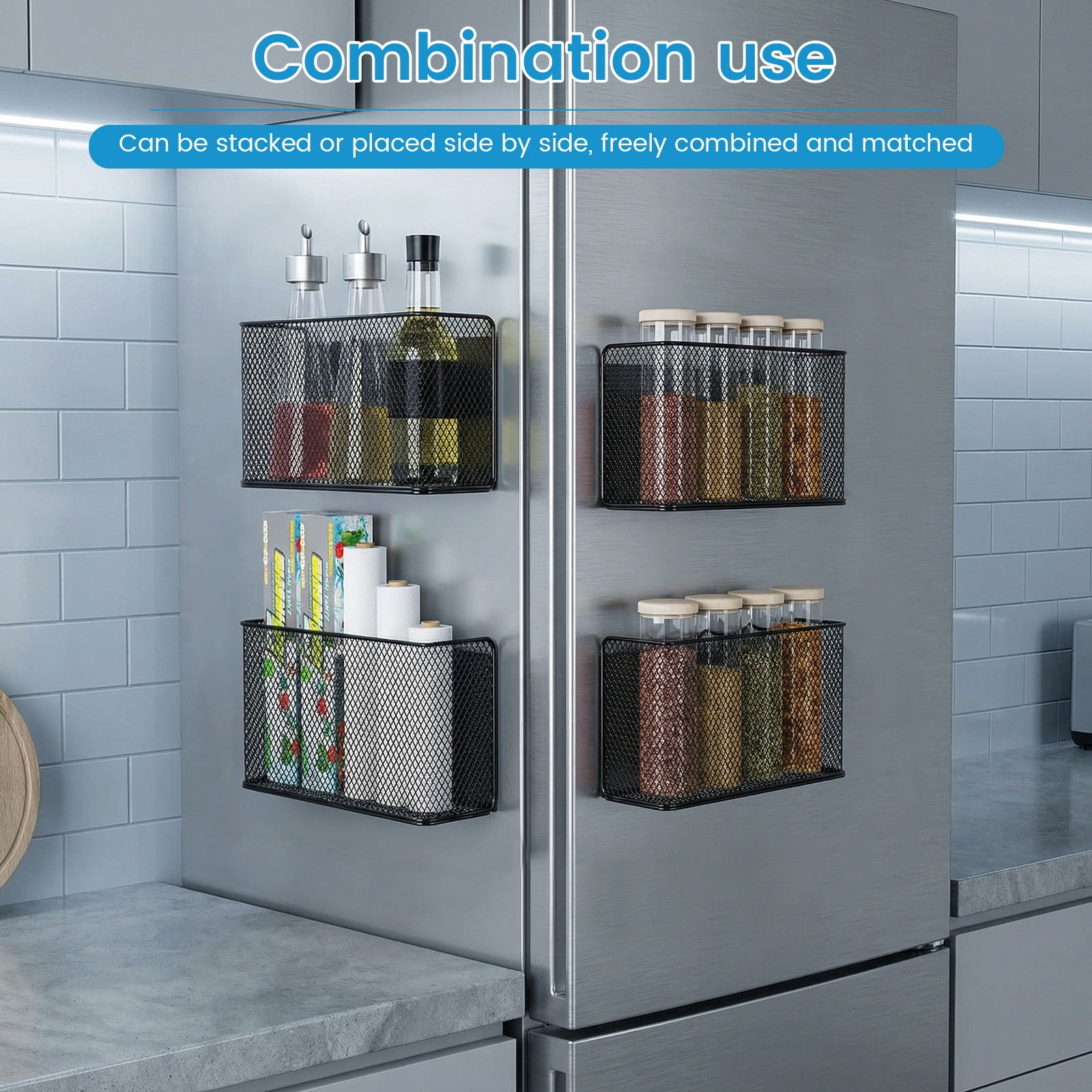 Magnetic Shelf Basket Container Organizer Holder Storage Rack Container for Fridge Whiteboard Washing Machine Home Kitchen Laundry Office School 1 Pack