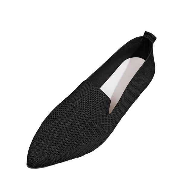 Zapatos Casuales de las Mujeres de Moda Respirables Zapatos de Trabajo de Toda la Temporada con Dedos Puntuados Suelas Planas Aberturas Poco Profundas Y Alta
