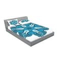 thumbnail image 2 of Ambesonne Mandala Fitted Sheet & Pillow Sham Set, Traditional Blooming Floral, Full, Blue White, 2 of 2