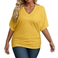 thumbnail image 1 of Chemise Simple Décontractée T-Shirt Femme pour Femmes Manches Courtes Raglan T-Shirt à Manches Courtes Femme T-Shirt de Compression Femme T-Shirt Femme Ample T-Shirt Léger à Manches Longues pour Femmes Décontracté Hauts pour Femmes Femmes, 1 of 4