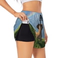 thumbnail image 2 of Bixox Women's Elephant Dog pattern 2 in 1 Running Shorts - Lightweight Athletic Workout Gym Yoga Shorts Liner with Pockets - Medium, 2 of 7