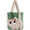 thumbnail image 1 of JennyShop Mujeres Tote Bolsa Con Bordado De Forma De Gatito, Moda Plush Schulter Bolso De Mano Lindo Gato Bajo El Brazo Bolsa, 1 of 6