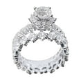 thumbnail image 1 of 2PC Anillos de Promesa de Plata Delicado Diseño Conjunto Anillo de Moda Luz Anillo de Alto Grado, 1 of 8