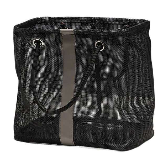 Breathable Mesh Organizer Bag for Bathroom, Beach Toys, Gym Gear - Quick-Dry, Extra Wide Opening, Portable Carry Handle Design