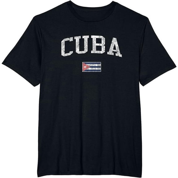 Cuban T-Shirt Vintage Sports Design Cuban Flag Tee