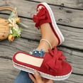 thumbnail image 5 of Wowcloth Roman Flatform Slides for Women – Comfortable Slip-On Sandals with Bow Decoration for Casual Outings and Home Comfort,Plus Size, 5 of 9