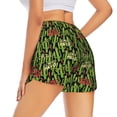 thumbnail image 2 of Uemuo Green Cacti And Red Chili Pattern Women's Athletic Shorts High Waisted Running Shorts with Liner Pockets Gym Elastic Workout Shorts-XX-Large, 2 of 9