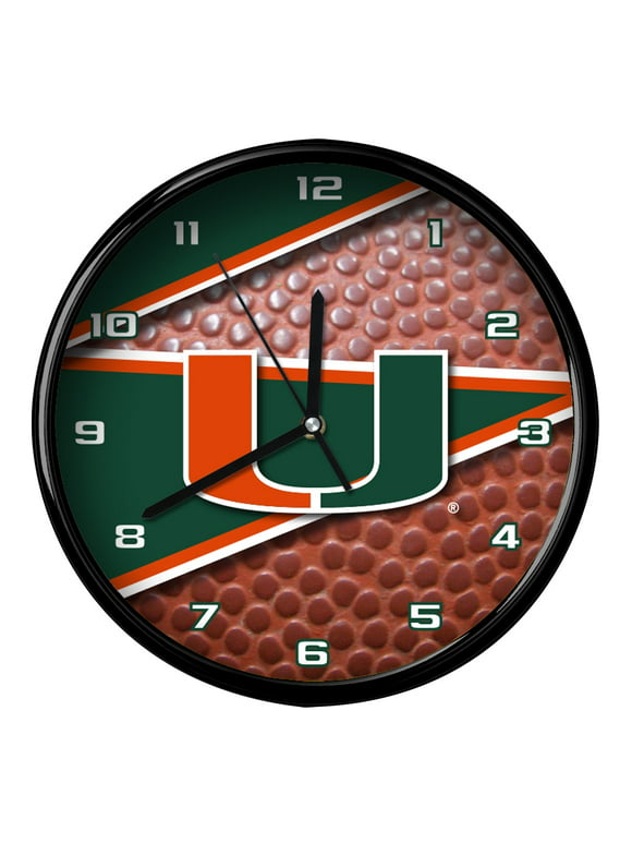 Miami Hurricanes 12'' Football Clock
