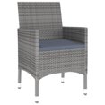 thumbnail image 3 of vidaXL 3 Piece Garden Dining Set Poly Rattan Grey, 3 of 4