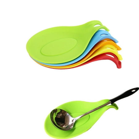 

Silicone Heat Resistant Spoon Fork Mat Rest Utensil Classic Holder Kitchen Tool