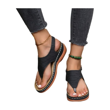 

Daeful Flip Flops for Women Comfortable Arch Support Sandals Thong T-Strap Casual Summer Wide Width Sandals