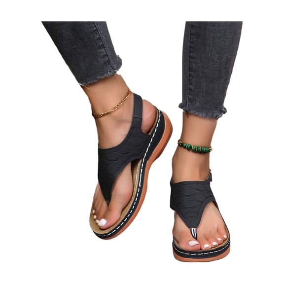 Daeful Flip Flops for Women Comfortable Arch Support Sandals Thong T-Strap Casual Summer Wide Width Sandals