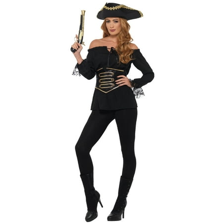Deluxe Pirate Shirt Adult Costume (Black)