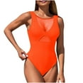 thumbnail image 2 of Fnooota Women's One-Piece Swimsuits, Sleeveless Sexy Tummy Control Bathing Suits Orange Size L, 2 of 7