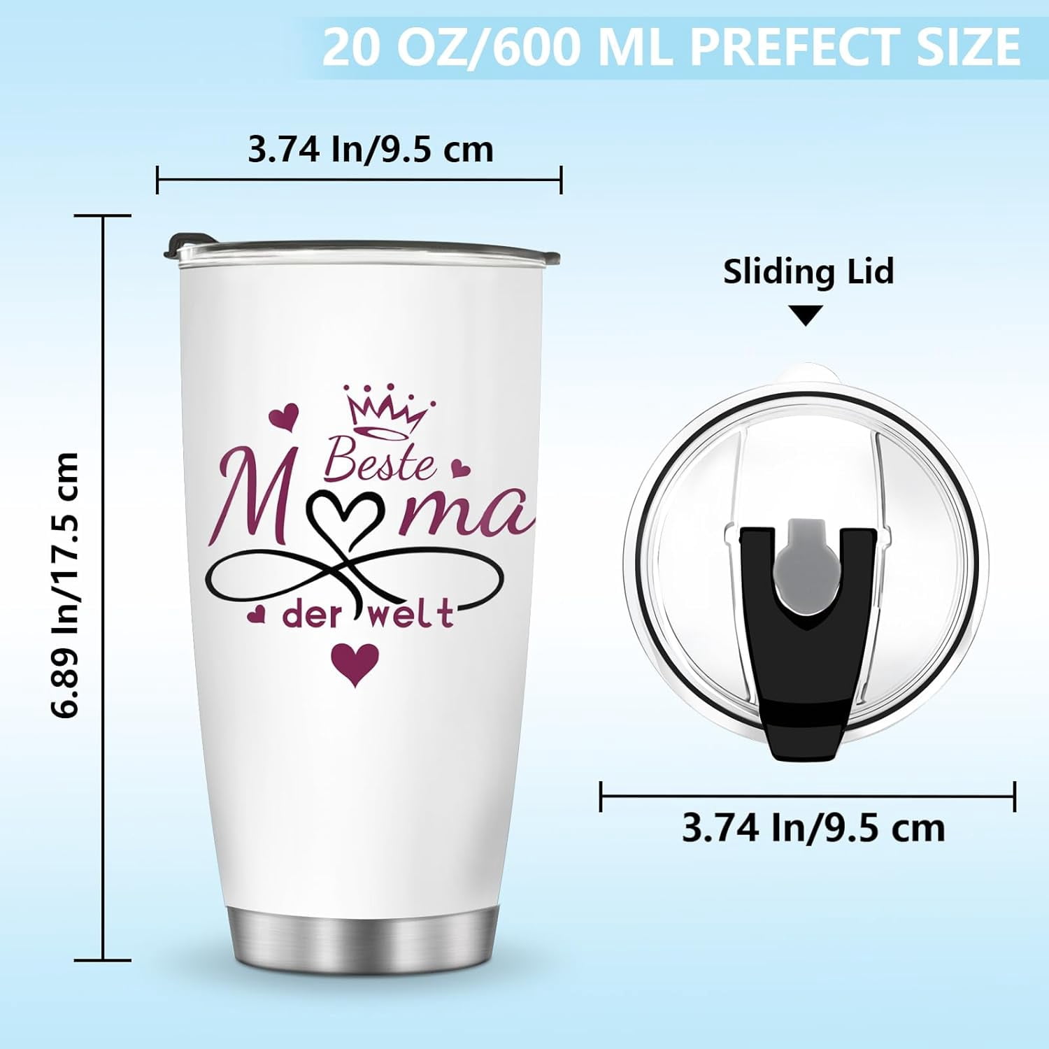 Insulated Tumblers Birthday Gifts for Mom Mother Gifts from Daughter Son Anniversary Mothers Day Present for Wife Women Mug Cup 20oz
