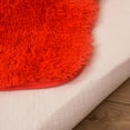 thumbnail image 4 of 2 Pc Bath Mat Set, PV Fur Rug Soft Furry Shag Plush Bathroom Floor Carpet, Non-Slip 17" x 24" & 20" x 30" Solid Color - Red, 4 of 5
