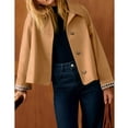 thumbnail image 2 of PUWEI Womens Short Trench Coat Plaid Lining Lapel Classic Casual Single Breasted Jacket Outerwear with Pockets, 2 of 7